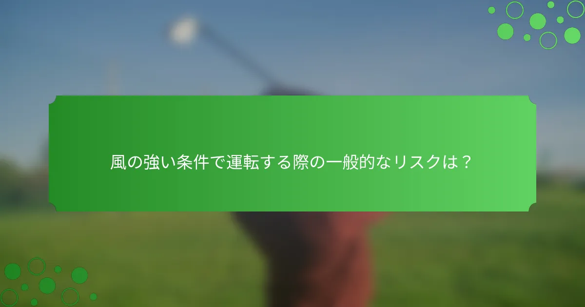 風の強い条件で運転する際の一般的なリスクは？