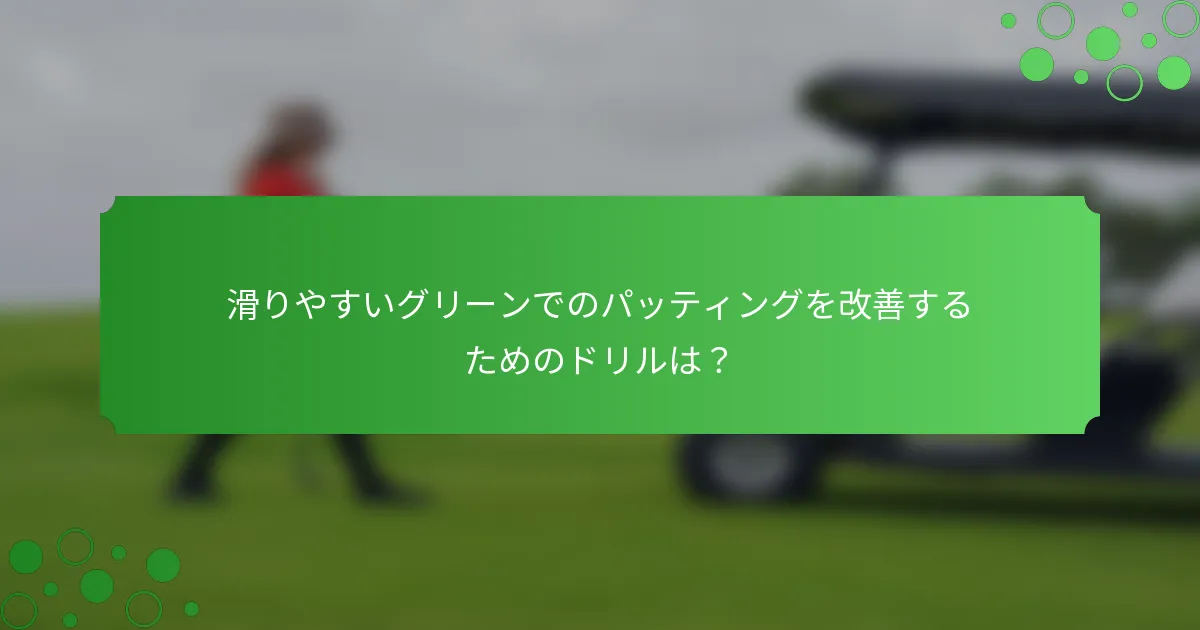 滑りやすいグリーンでのパッティングを改善するためのドリルは？