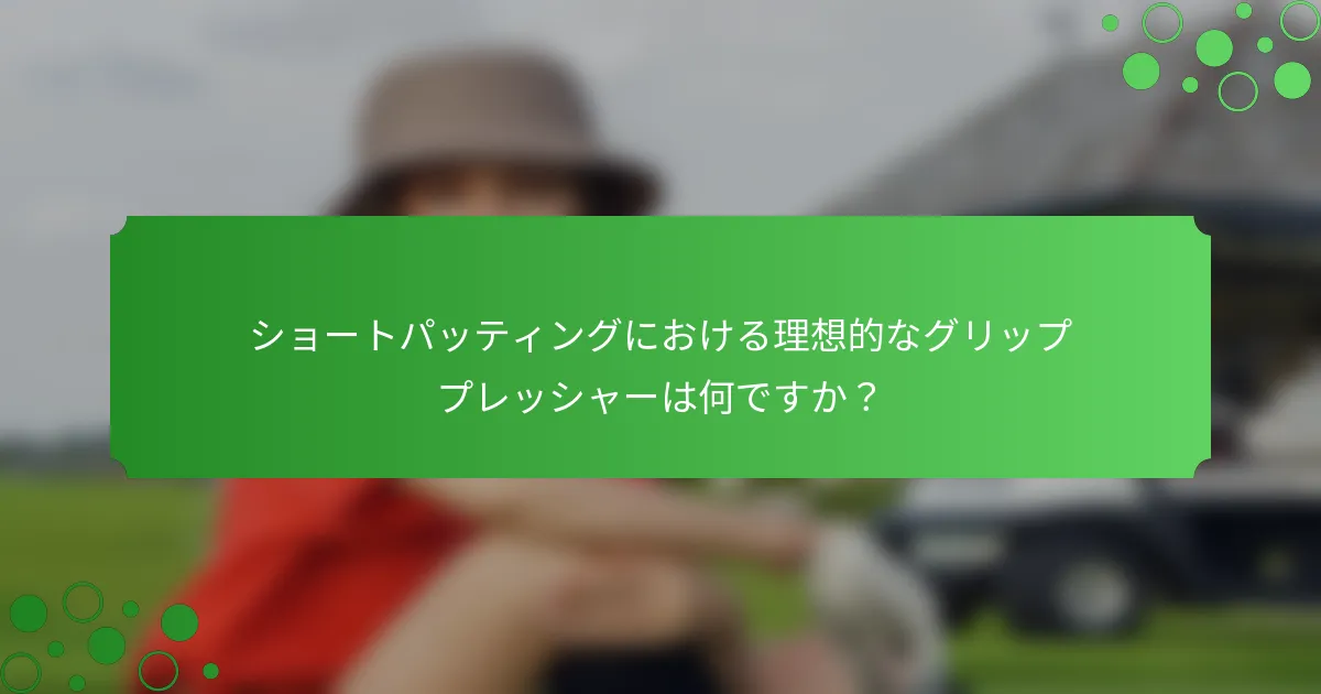 ショートパッティングにおける理想的なグリッププレッシャーは何ですか？