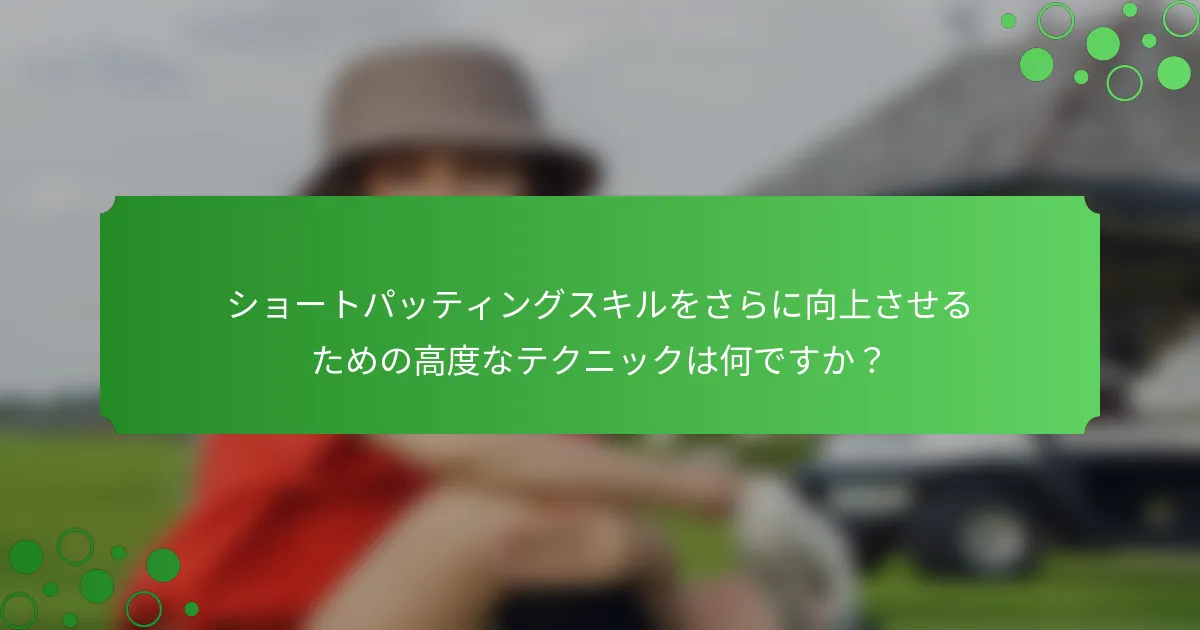 ショートパッティングスキルをさらに向上させるための高度なテクニックは何ですか？
